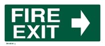 Fire Exit sign with RH direction arrow